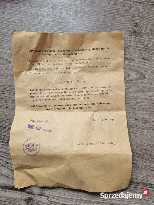 Szatkownica do kapusty DOMGOS Częstochowa PRL Dom i Ogród Solnica