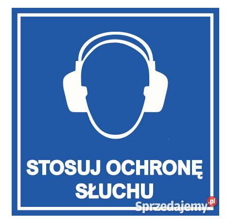 Naklejka stosuj ochronę słuchu 150x150 mm Kamionna