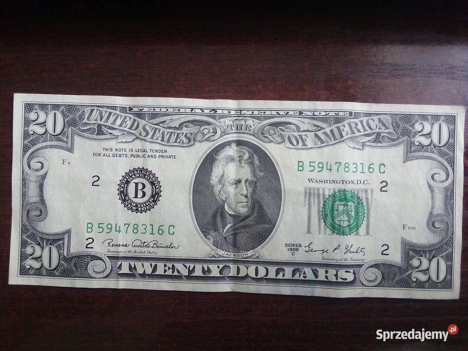 Banknot 20 dolarów USA Numizmatyka Płońsk sprzedam