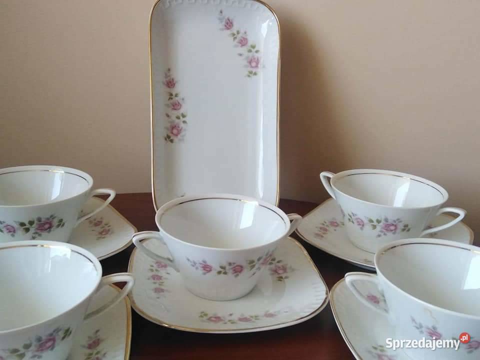 Półmisek porcelanowy z bulionówkami wawel Wałbrzych