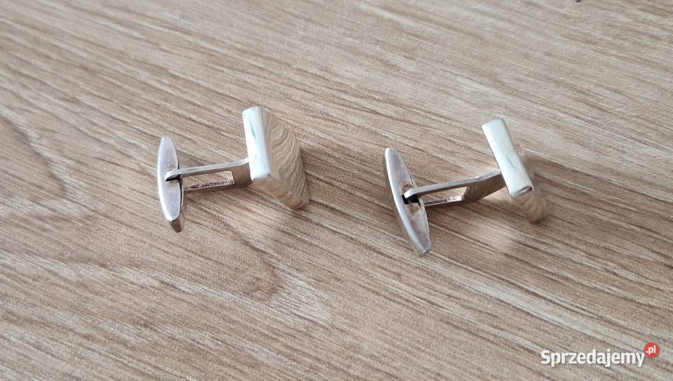 srebrne spinki do mankietów 10g kwadrat Kraków
