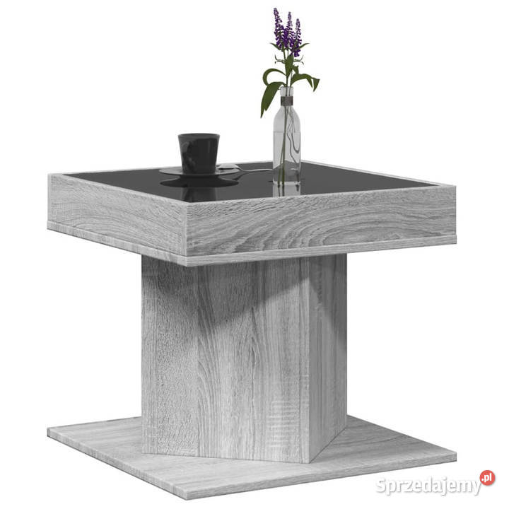 Stolik kawowy z LED szary dąb sonoma 50x50x45 Warszawa sprzedam