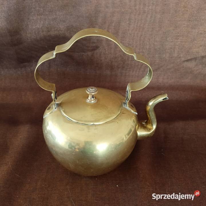 Czajnik dzbanek mosiądz Antyki, Sztuka, Kolekcje Mikołów