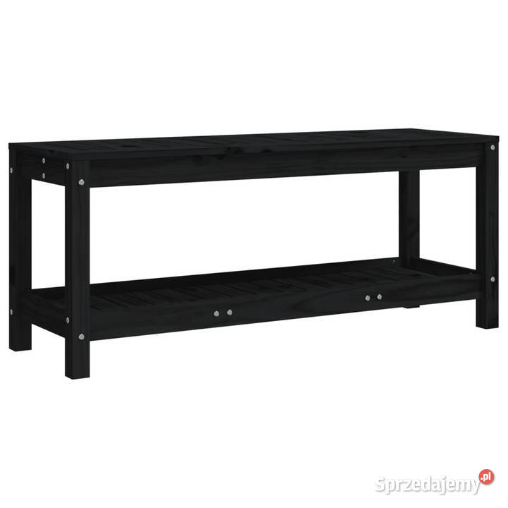 Ławka ogrodowa czarna 108x35x45 lite drewno Warszawa