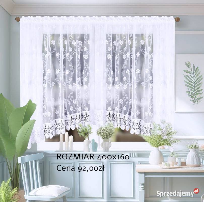 Firana Gotowa FIRANY łuk markizeta wzór kwiatowy mazowieckie Wyszków