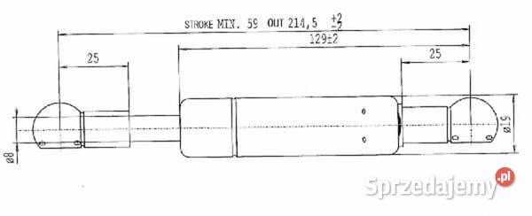 Sprężyna gazowa L2145 mm 410N Stabilus CA703702 Kamionna