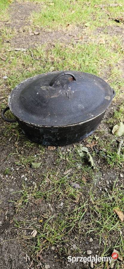 ZdrowaŻeliwna brytfanna przedwojemna sygnowana Barlinek