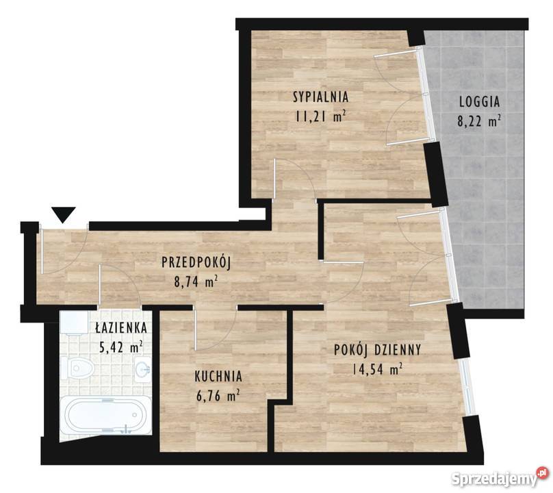 2 pok kuchnia na 12 piętrze w Salwator Tower Kraków