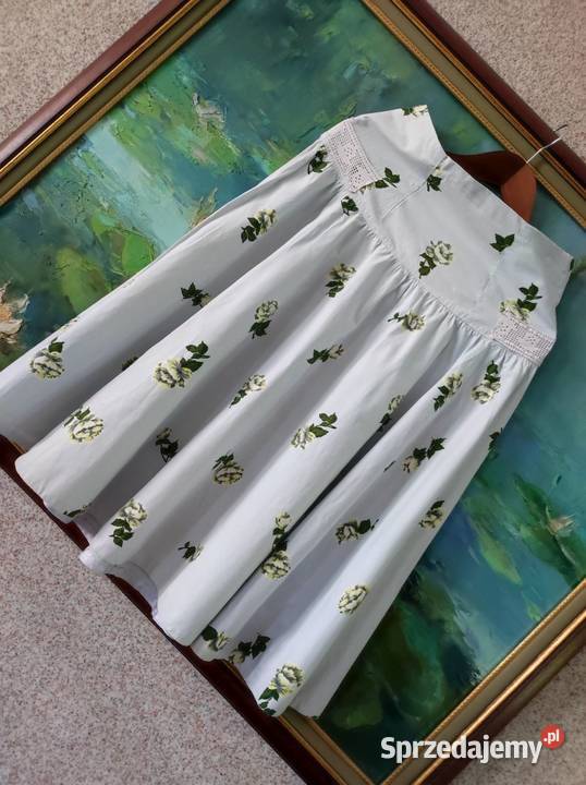 rozkloszowana z koła letnia spódnica falbany Kielce