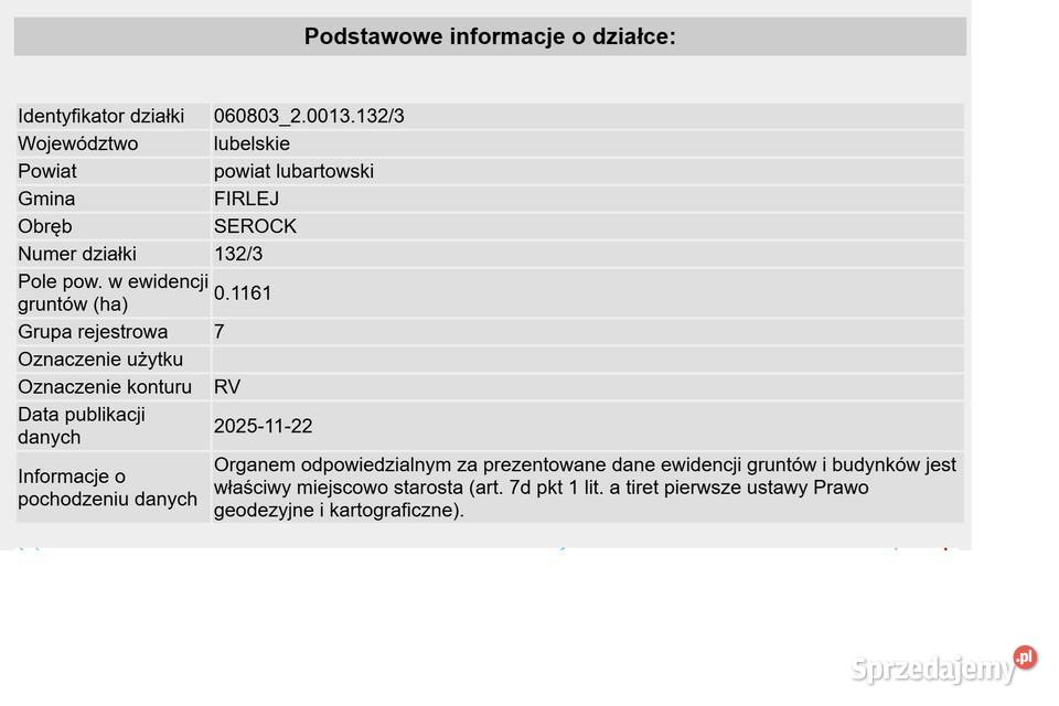 Sprzedam działkę w bliskiej odległości jeziora sprzedam