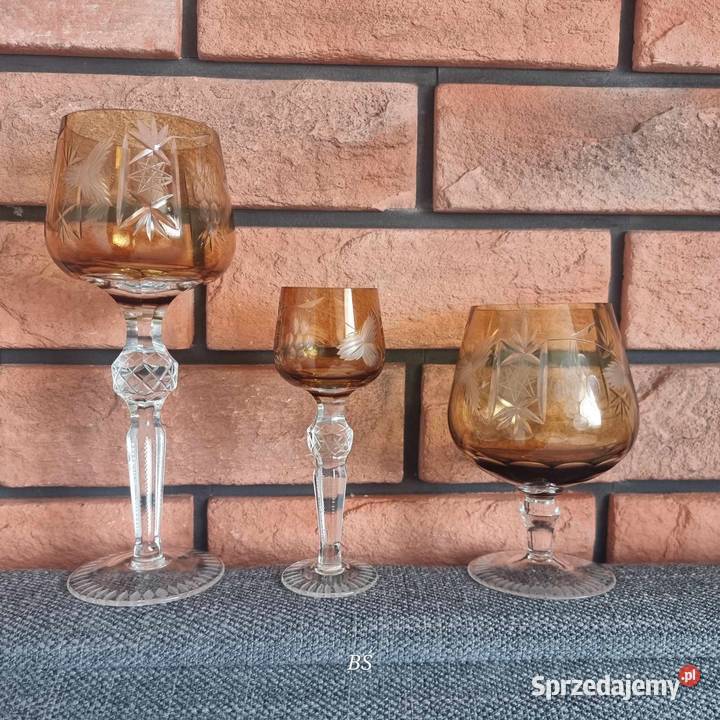Kieliszki Remery zestaw 3 x 6 kolor bursztyn Wrocław