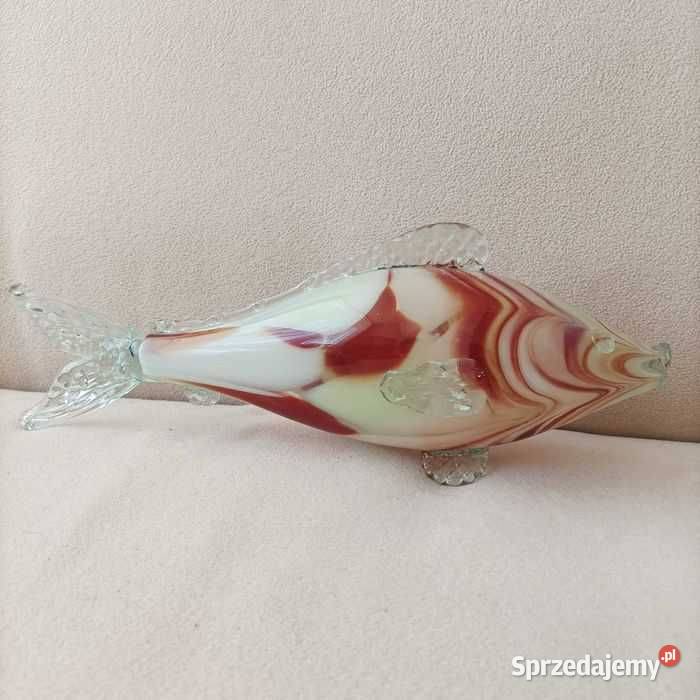 Szklana ryba szkło kolorowe z PRLu