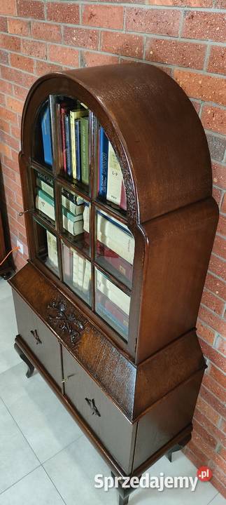 Ekskluzywna biblioteczka witryna dębowa Łagów