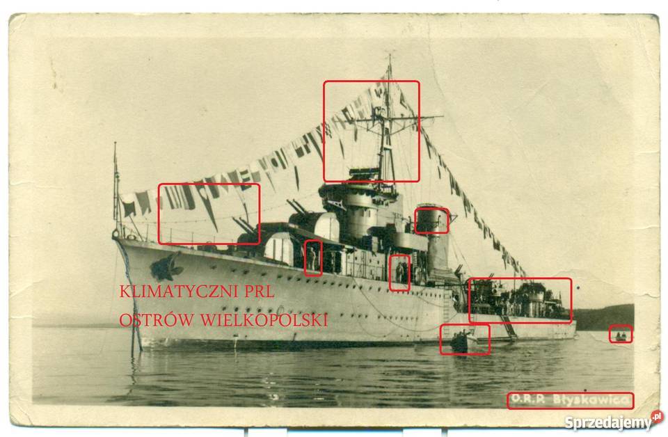 Zdjęcie pocztówka Niszczyciel ORP Błyskawica wielkopolskie Ostrów Wielkopolski