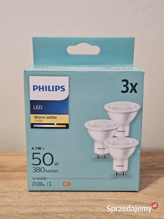 3x Żarówka LED GU10 47W 50W 380lm 2700K PHILIPS Krosno