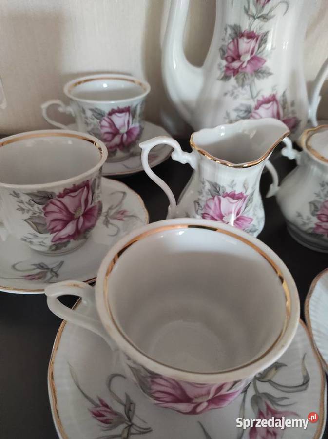 Serwis do kawy 6 osób porcelana Wałbrzych podlaskie Warpechy Stare