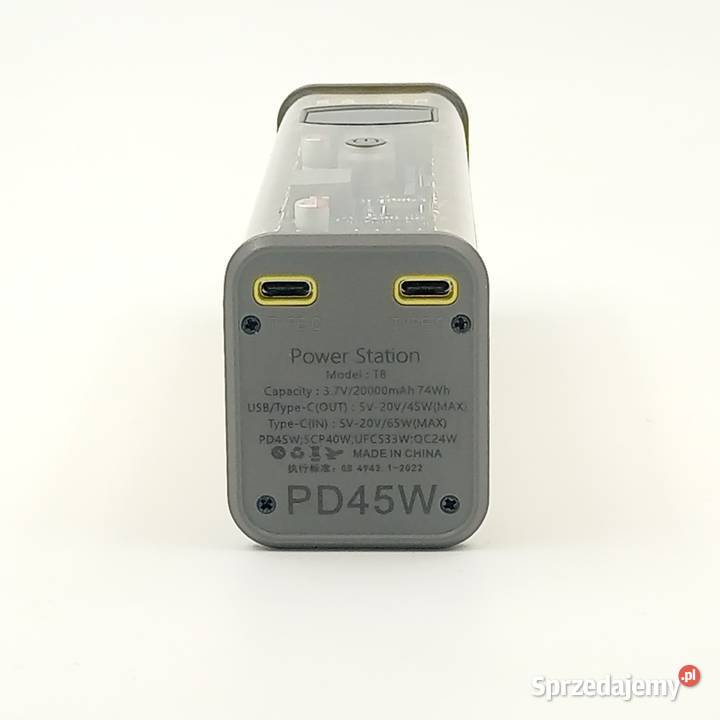 Powerbank 45W PD 20 000mAh 74Wh 818650 2USBC Zawiercie