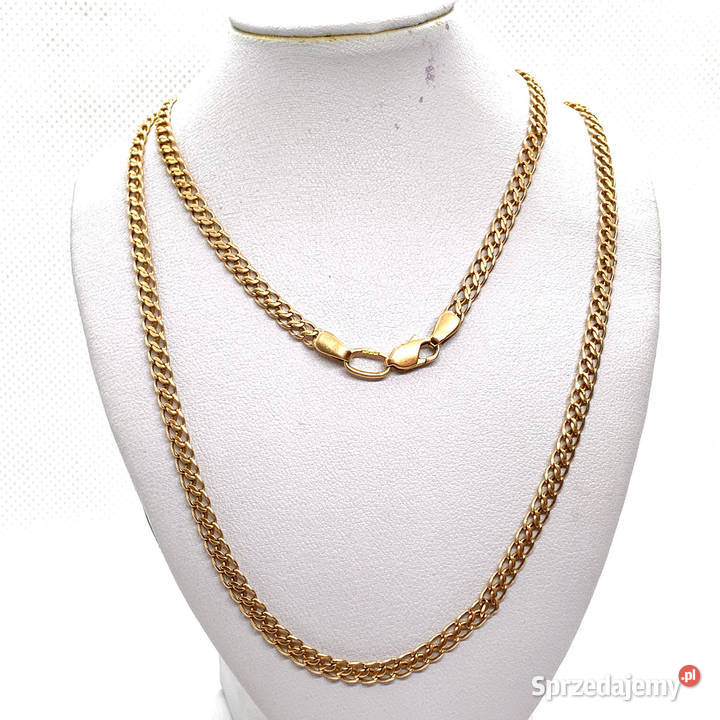 Złoty ŁAŃCUSZEK damski 14K podwójna PANCERKA 58 Warszawa
