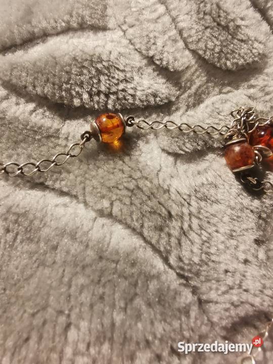 Łańcuch z kulkami bursztynu Złotów sprzedam