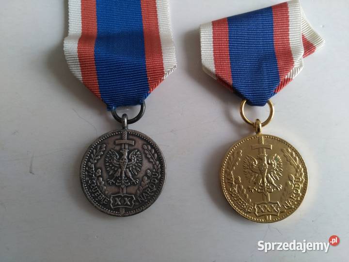 2 x Medal MSW XX i XXX lat SŁUŻBIE NARODU PRL Dąbrowa Górnicza