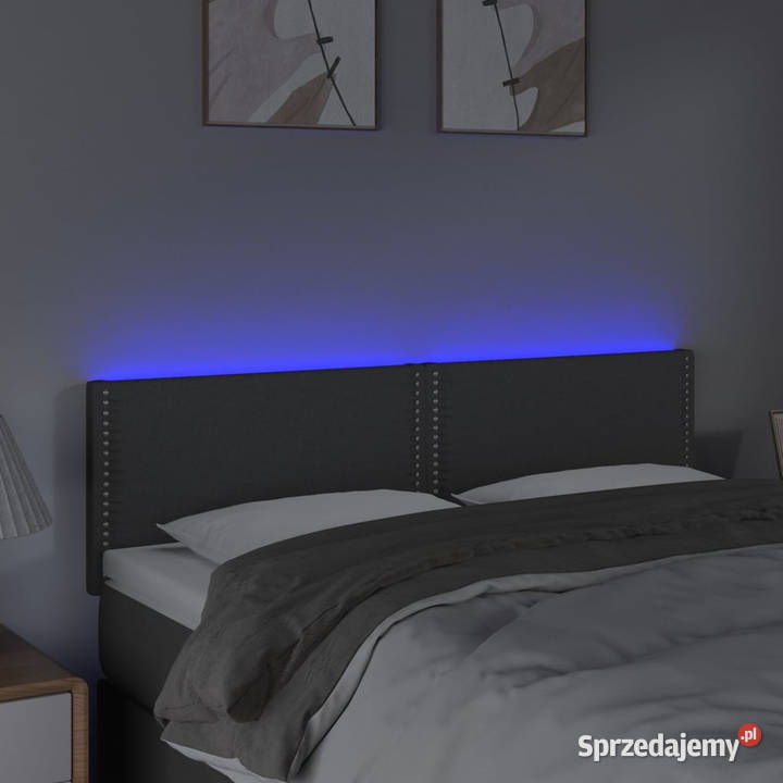Zagłówek do łóżka z LED ciemnoszary 144x5x7888 Warszawa