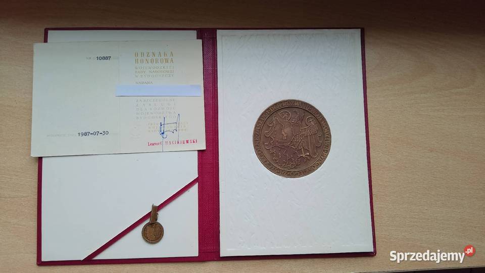 Medal odznaka honorowalegitymacja kujawsko-pomorskie Nakło nad Notecią