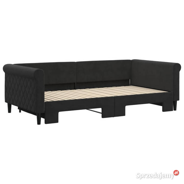 Sofa rozsuwana czarna aksamit 100x200 WM3197782 Warszawa sprzedam