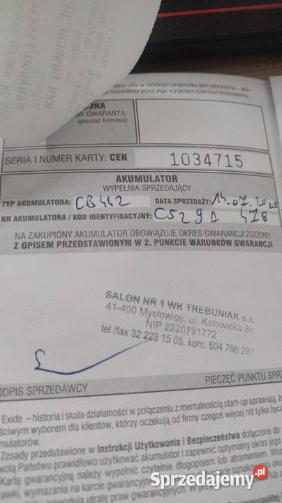 15 roku gwarancji Akumulator Centra 44 Ah śląskie Katowice