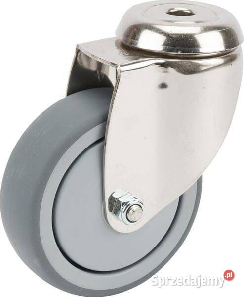 Koło skrętne gumowe 100x32 mm stal nierdzewna Kamionna