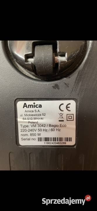 odkurzacz bezworkowy Amica bagio eco 900w Wrocław