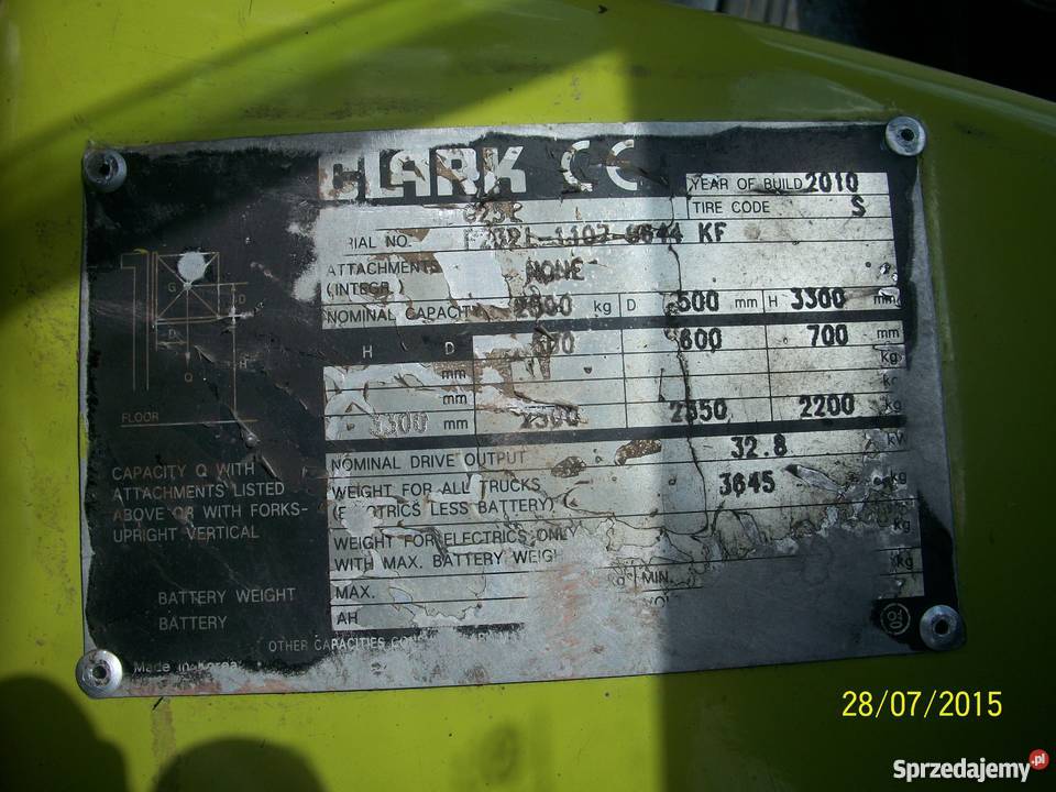 Wózek Widłowy Clark C25L Okazja Maszyny budowlane