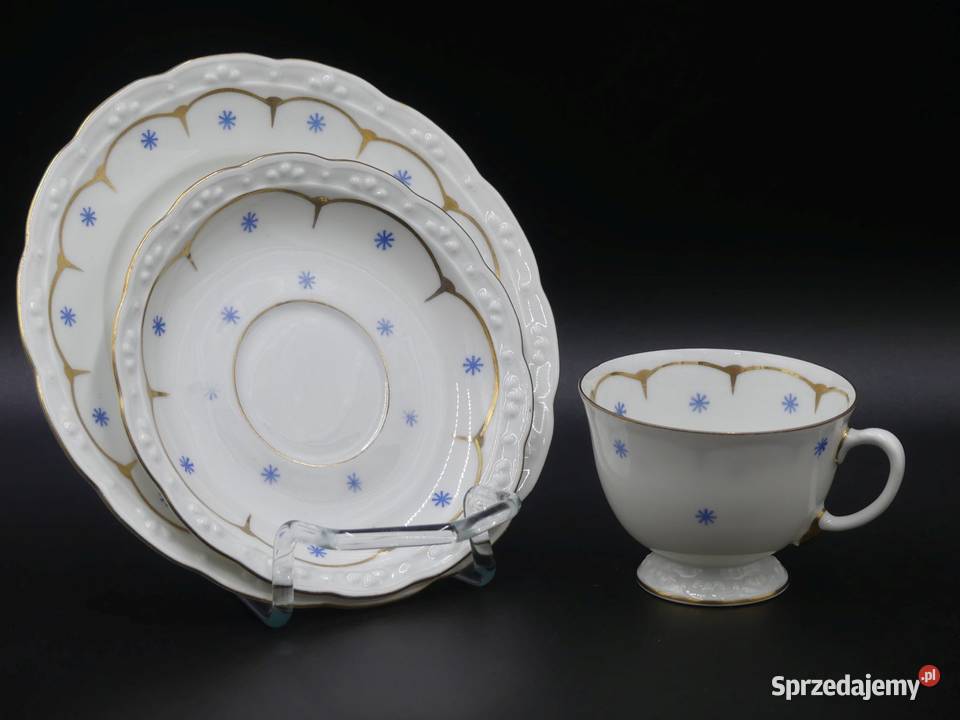 Niespotykany komplet śniadaniowy Sorau Żary 1928 Porcelana i szkło wielkopolskie Poznań