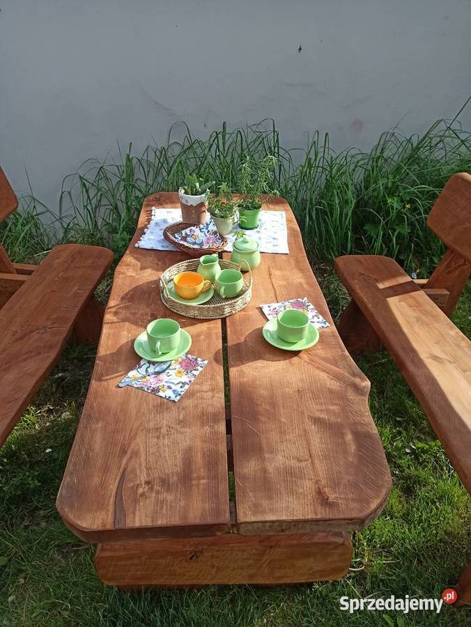 Meble ogrodowe z bali Woźniki