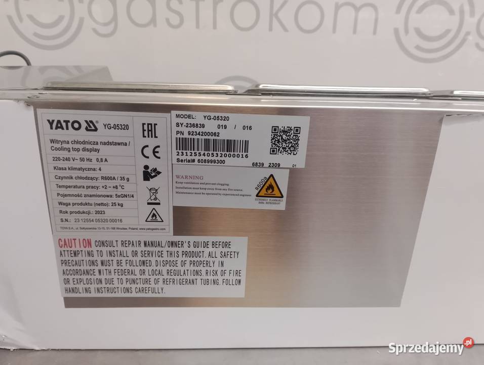 Nadstawka chłodnicza 5xGN 14 YG05320 Wrocław