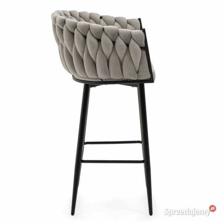 Jasnoszary Hoker Tapicerowany Latina Wysyłka 24H 55cm Krzesła Tarchały Małe