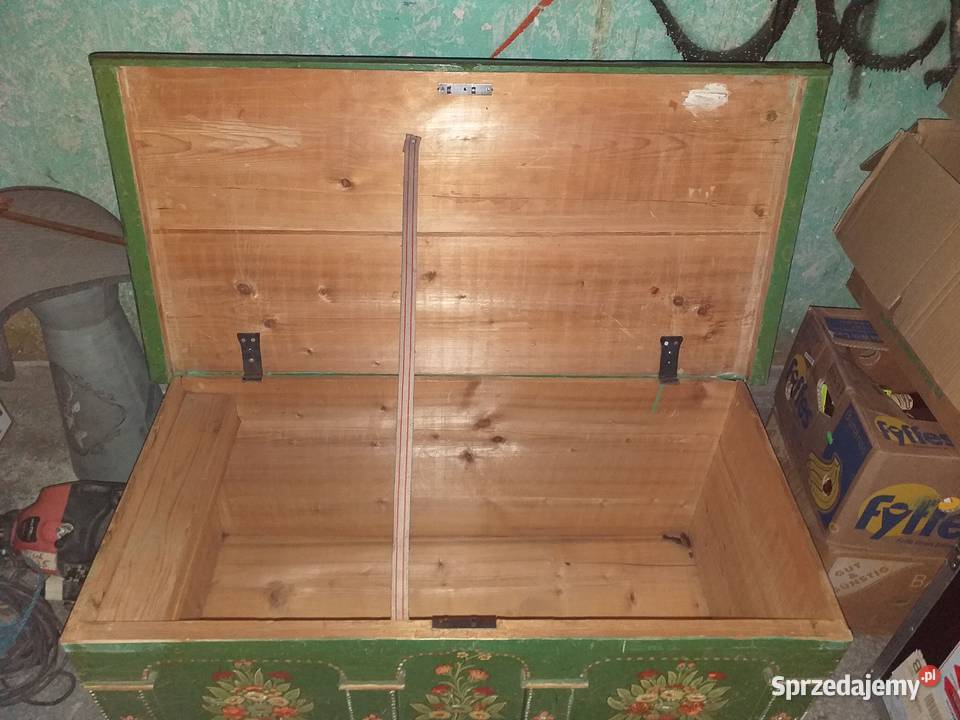 Kufer malowany w stylu sztuki ludowej Folk Art Bielawa