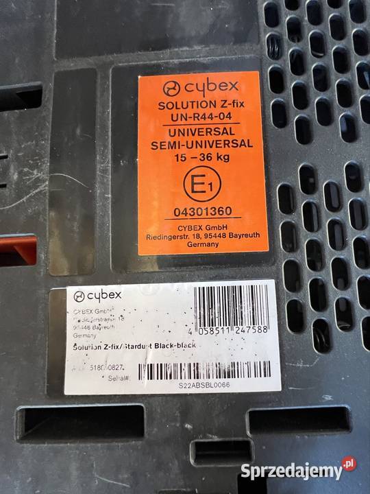 Fotelik samochodowy Cybex Zfix 1536 Gdańsk