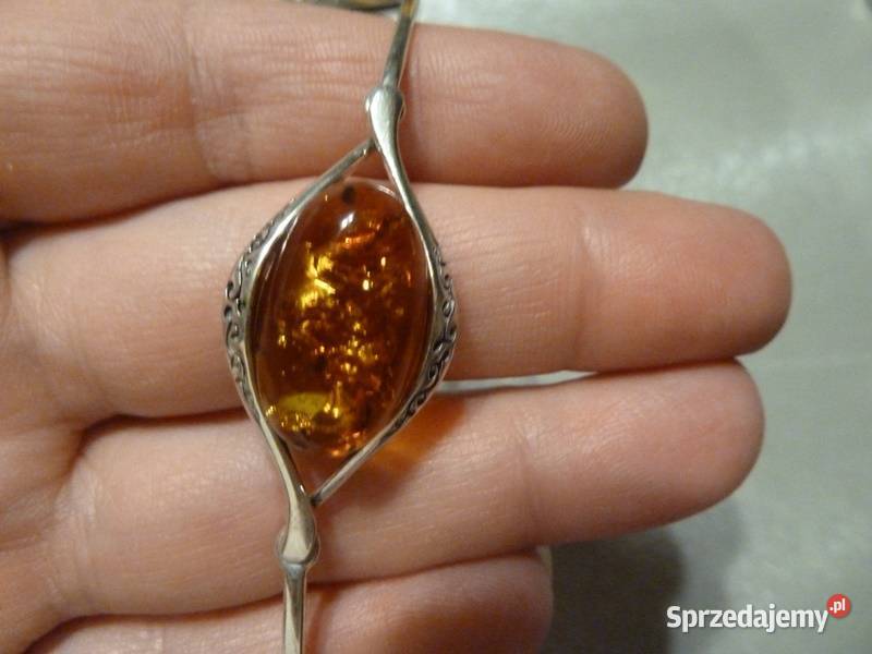bransoletka sztywna z bursztynem Radom sprzedam