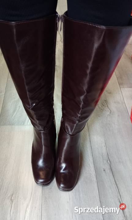 40 Brązowe kozaki wieczorowe na platformie NOWE Kraków sprzedam