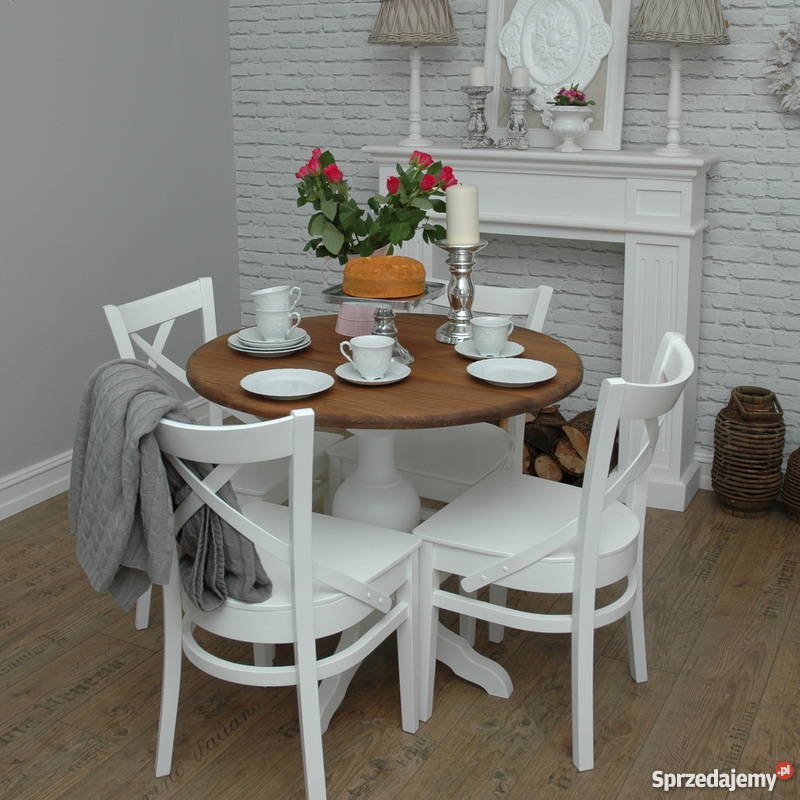 Stół okrągły na bocianiej nodze Cammile shabby Wrocław