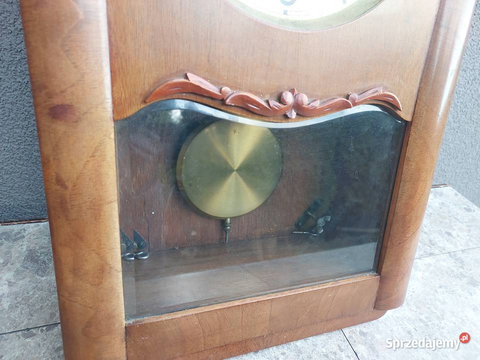 Stary zegar ścienny FHS Hermle mały sprawny film Tczew