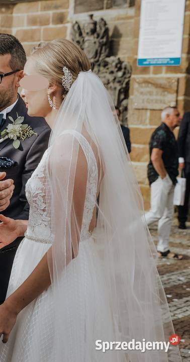 Welon długi welon w kolorze bieli ivory ecru o Dla kobiet Warszawa