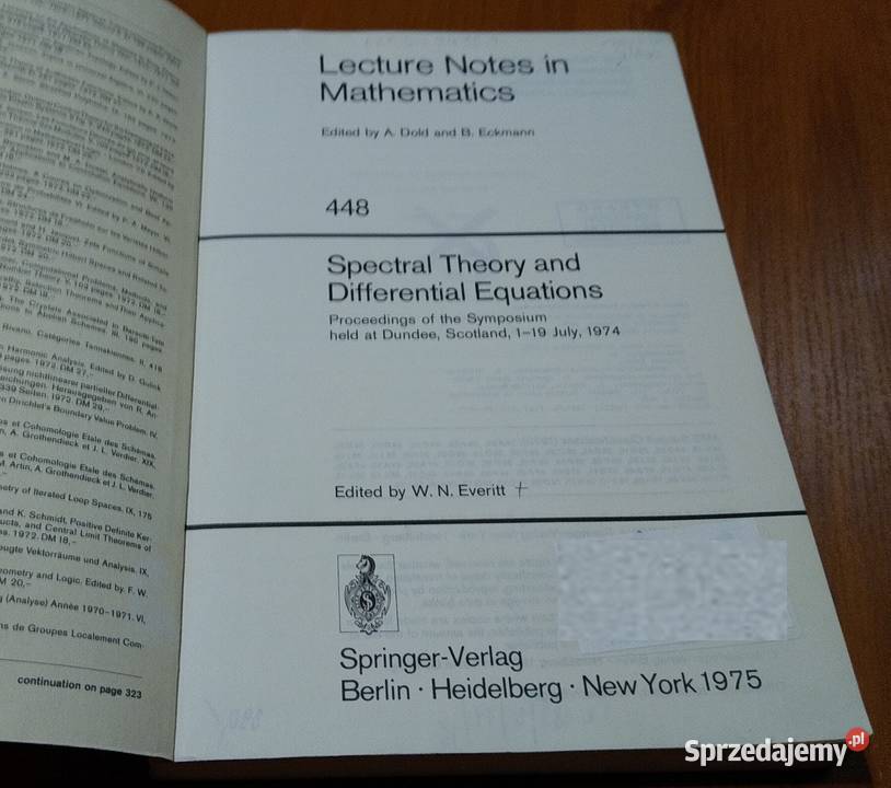 Spectral theory and differential equations