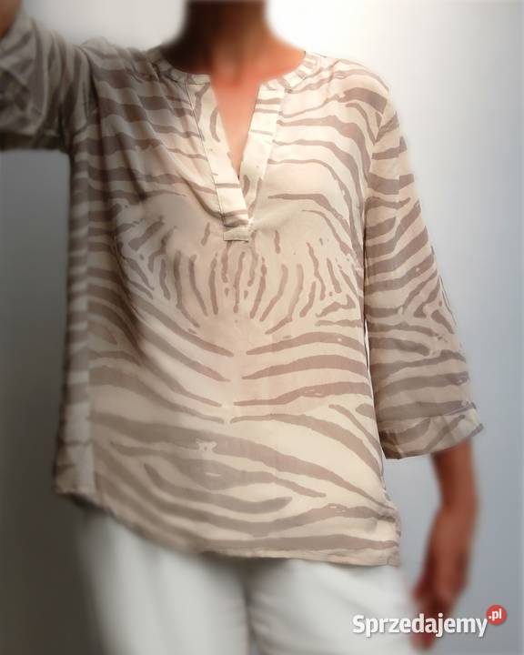 Barbara Becker jedwabna bluzka r 42 XL zebra Lublin