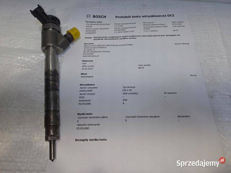WTRYSK WTRYSKI WTRYSKIWACZE OPEL CROSSLAND 15 osobowe