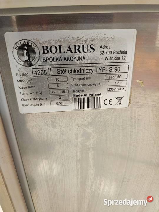 Stół CHŁODNICZY 2 drzwiowy BOLARUS S90