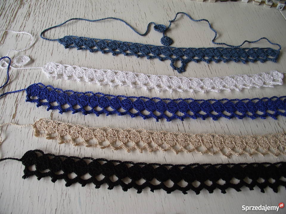 NASZYJNIK OBRÓŻKA Z BAWEŁNIANEJ KORONKI Piła