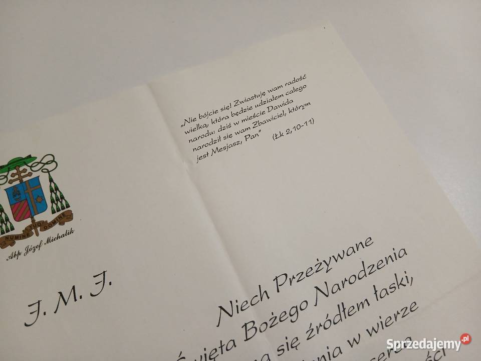 Autograf abpa Józefa Michalika wymienię