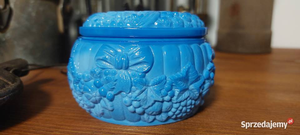 Schlevogt puzderko szkło malachitowe niebieskie śląskie Rybnik sprzedam