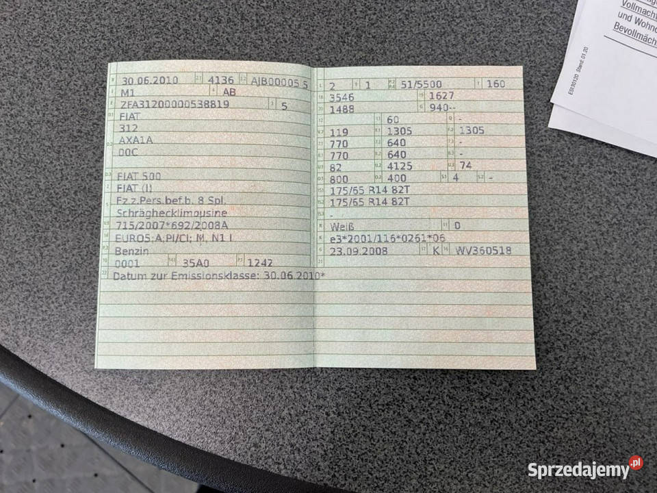 Fiat 500 KlimatyzacjaIsofixPrzebieg gwarantOpony pomorskie